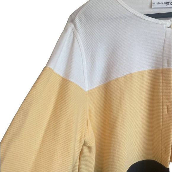 Croft Barrow Cardigan Women XLP Color Block Cotton Ribbed Petite Office Classic - Picture 4 of 8